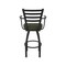 Holland Bar Stool Co Jackie with Arms 36 in. Swivel Bar Stool with Black Wrinkle Finish and Canter Pine Seat 415 - alternate 2